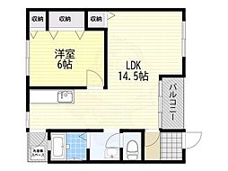 長野コーポA棟 2LDKの間取図画像