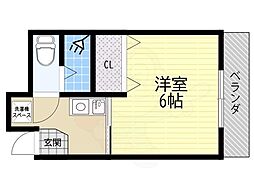 ナンノAsix 1Kの間取図画像