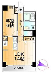フォーシーズン開成山公園 1LDKの間取図画像