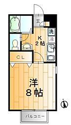 CREAFUKAZAWA 1Kの間取図画像