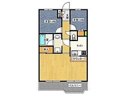 バルミー郡山 2LDKの間取図画像