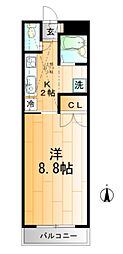 コーポJOY 1Kの間取図画像