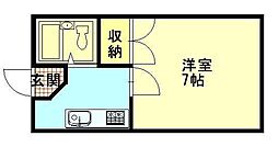グランドハイツ鎌倉 1Kの間取図画像