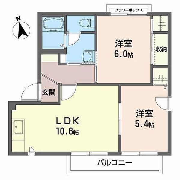 ヴァンセンヌ広面A 201｜秋田県秋田市広面字樋ノ上(賃貸アパート2LDK・2階・50.00㎡)の写真 その2