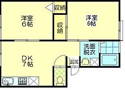 サンライフタカナオ 2DKの間取図画像
