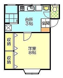 グリーンパーク千秋Ｂ 2階1Kの間取り