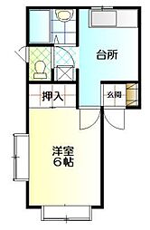 サンライフ 1Kの間取図画像