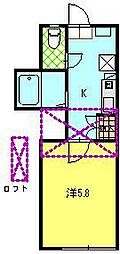 スカイパーク保戸野 1Kの間取図画像