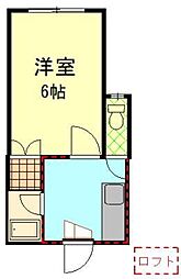ル・テター95 1Kの間取図画像