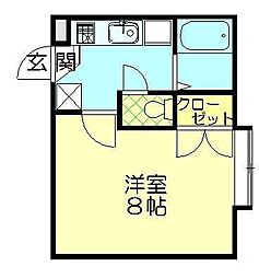 レジェンド南2 1Kの間取図画像
