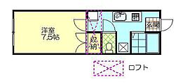 アヴニーる 1Kの間取図画像