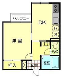 セジュールクレスト 1DKの間取図画像