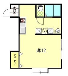 セゾンヒルズ ワンルームの間取図画像