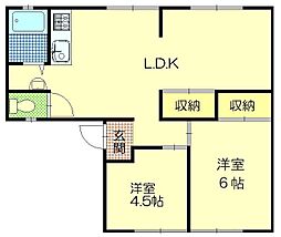 サンライフヴィレッジ 2LDKの間取図画像