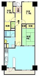 ヴェレーザ登町 3LDKの間取図画像