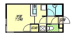 メゾンクレール秋田 ワンルームの間取図画像