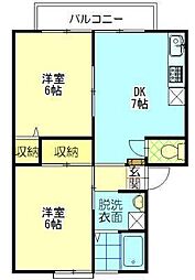 サンライフタカナオ 2DKの間取図画像