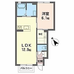 シャーメゾン南中町 1LDKの間取図画像