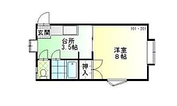 メープルランドK1 1Kの間取図画像