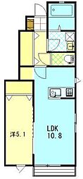 アヴァンス 1LDKの間取図画像