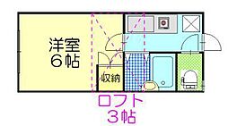 レオパレス川元山下町第1 1Kの間取図画像