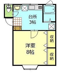グリーンパーク千秋A 1Kの間取図画像
