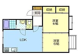 ポートヴィレッヂ日吉A 2LDKの間取図画像