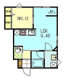 アーバンシティ山王I棟 1LDKの間取図画像