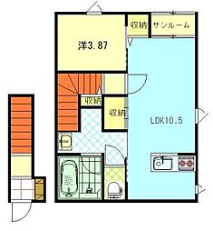 アーバンシティ山王I棟 1LDKの間取図画像