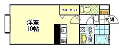 セレソンハウス ワンルームの間取図画像