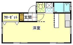 シャンポールまつもと2 ワンルームの間取図画像