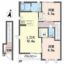 グランシャリオベガ 2LDKの間取図画像