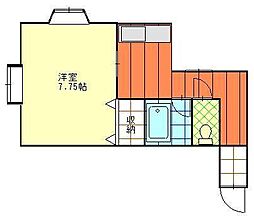 アネシス北の丸 1Kの間取図画像