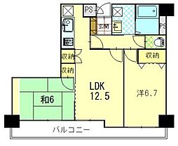 サンハロー秋田駅前 2LDKの間取図画像