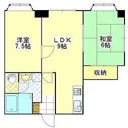 ハイツ富士美 2LDKの間取図画像