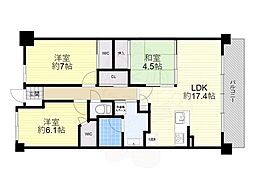 ミリカヒルズ2街区 4階3LDKの間取り
