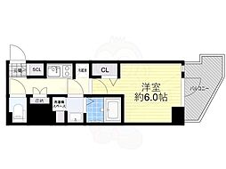 ファーストフィオーレ吹田レガーメ 11階1Kの間取り
