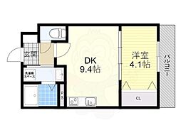アート茨木 2階1LDKの間取り