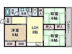 ツツミグランドハイツ 3LDKの間取図画像