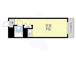 美穂ケ丘サカタハイツ ワンルームの間取図画像