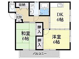 ハイツ・ベルテール 2DKの間取図画像