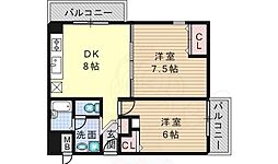 アライブ21 2DKの間取図画像