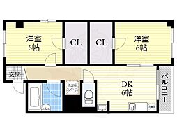 ハイツ春日野 2DKの間取図画像