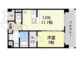 デルスールラローザ 1LDKの間取図画像