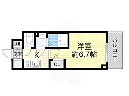 大阪市東淀川区東淡路4丁目マンション 1Kの間取図画像