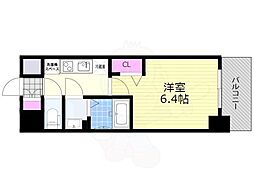 プレサンス淡路駅前 4階1Kの間取り