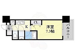 レオングラン新大阪レジデンス 13階1Kの間取り