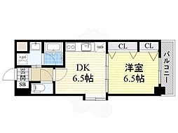 エスポアール2 2階1DKの間取り