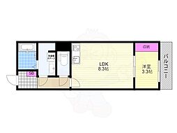 リブレメゾン淡路1 3階1LDKの間取り