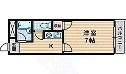 第3中本ビル 4階1Kの間取り